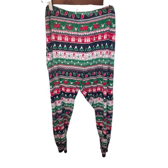 PLACE, Glo Christmas Fair-isle Cotton stretch Pajamas Joggers- Unisex Adult XL - Picture 2 of 8